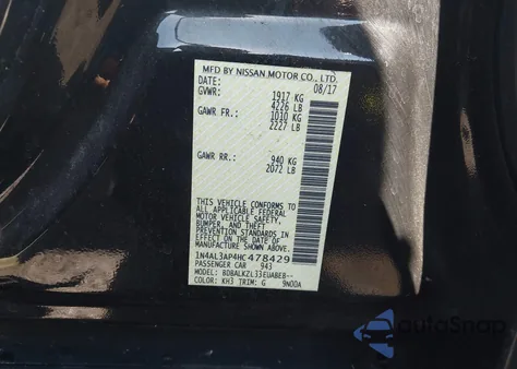 2017 Nissan Altima 2.5 Sv z USA, uszkodzony, nr VIN 1N4AL3AP4HC478429